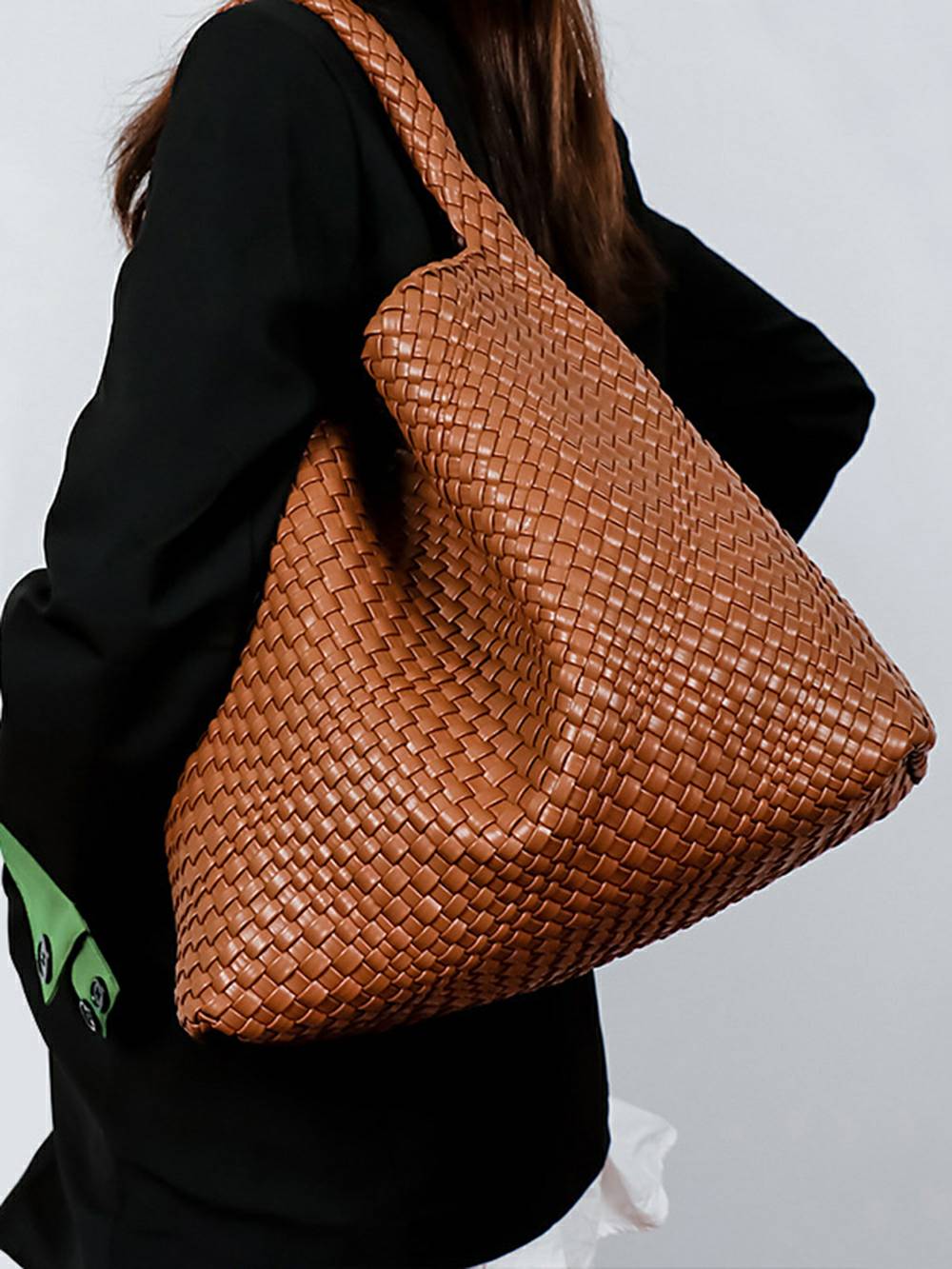 Eco-Friendly Vegan Intrecciato Shoulder Bag