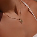 Helena – Gold Necklace Featuring a Rectangular Pendant