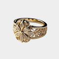 Daniela – Gold Ring Featuring an Exotic Floral Design with Zirconia Accents
