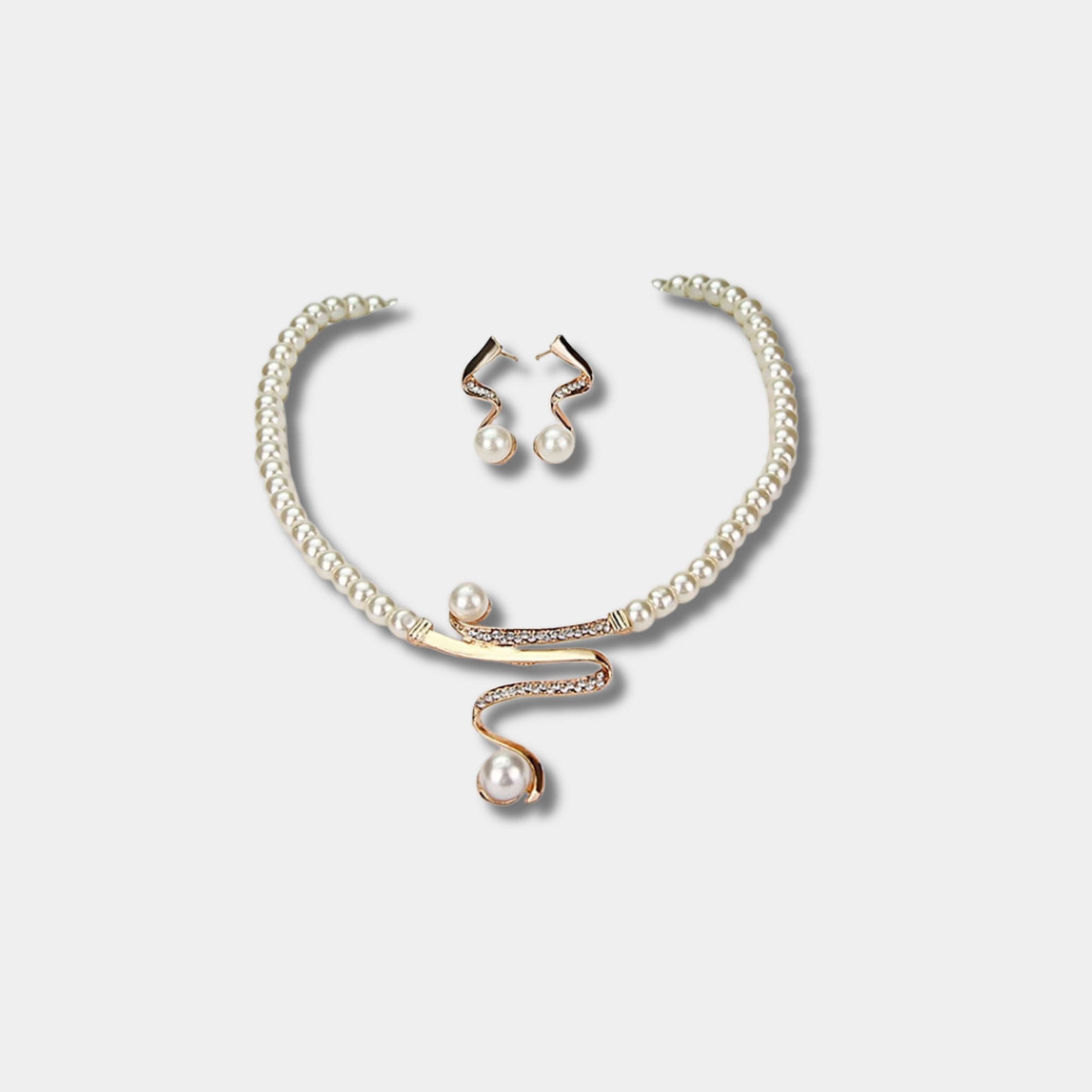 Natural Pearl Necklace and Earring Set