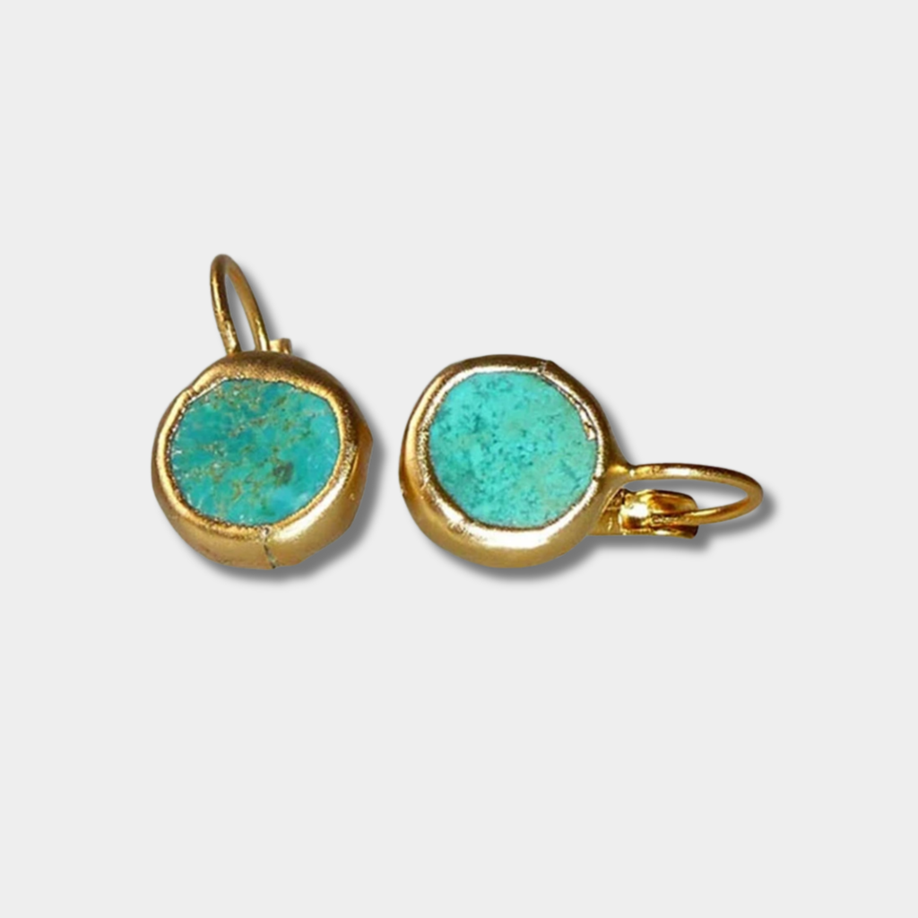 Eva – Turquoise Stone Gold Earrings