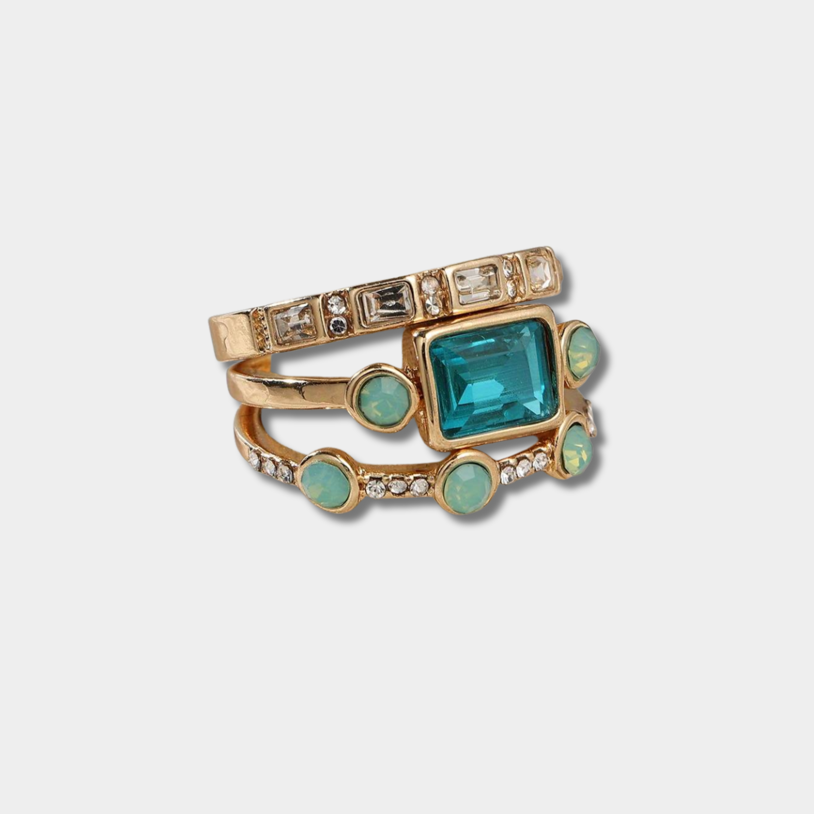 Herta – Vintage Blue Crystal Ring Set