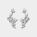 Michaela – Leaf-Shaped Vintage Silver Earrings