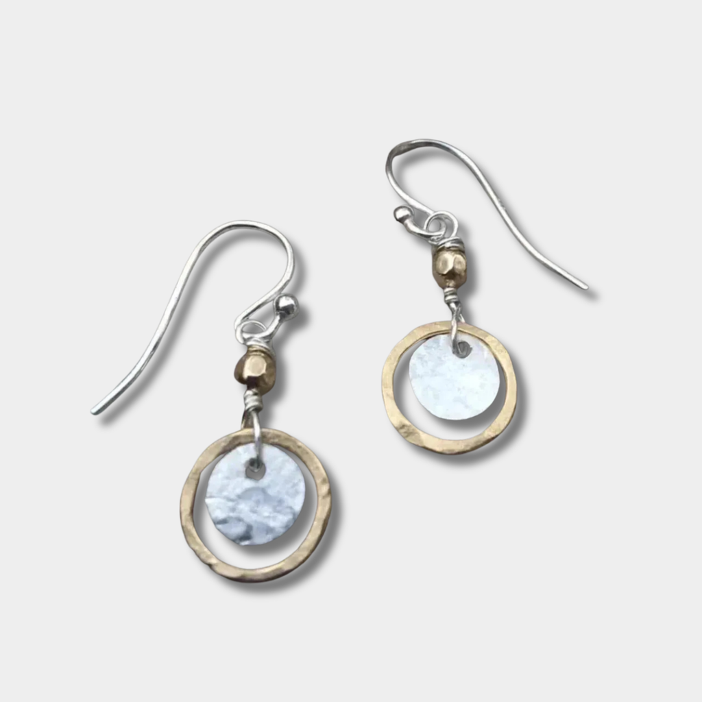 Christa – Retro Gold and Silver Earrings