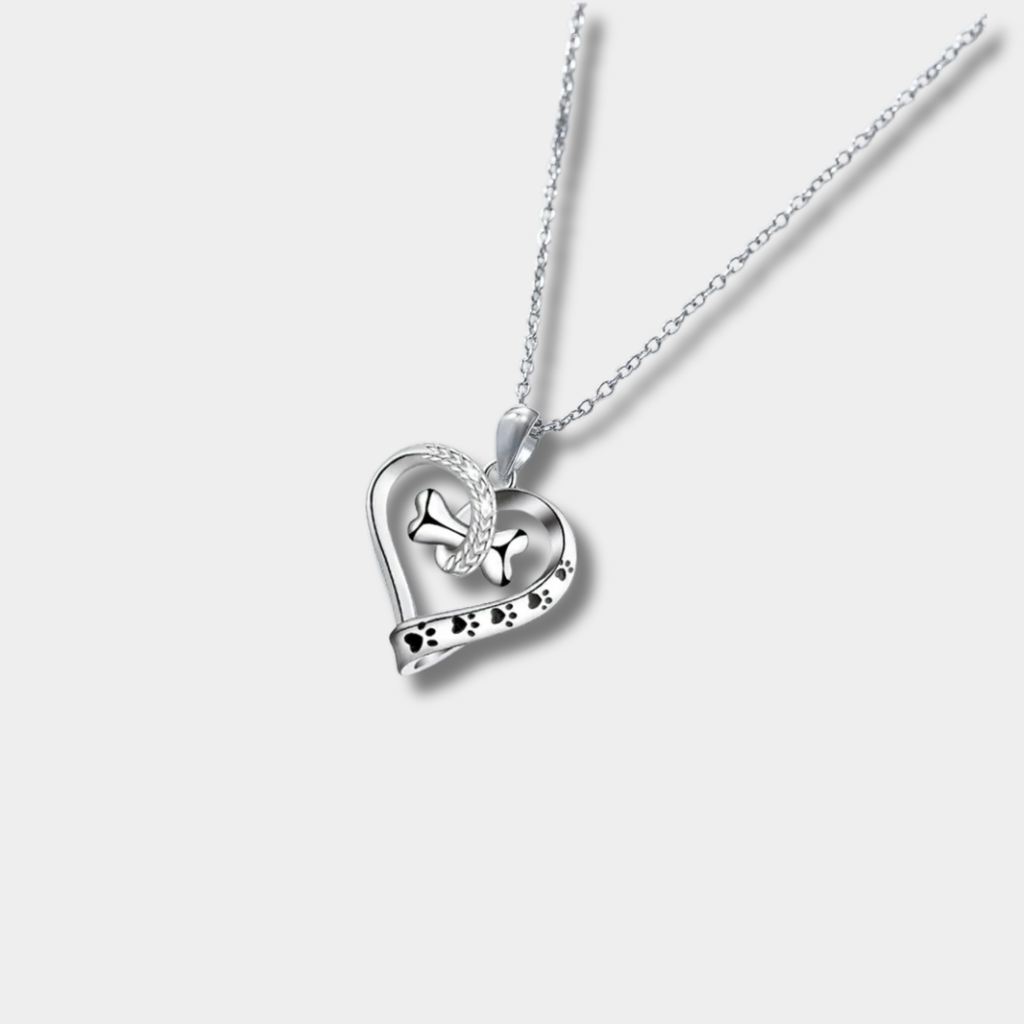 2-Piece Jewelry Set Featuring Paw, Heart, and Bone Charms