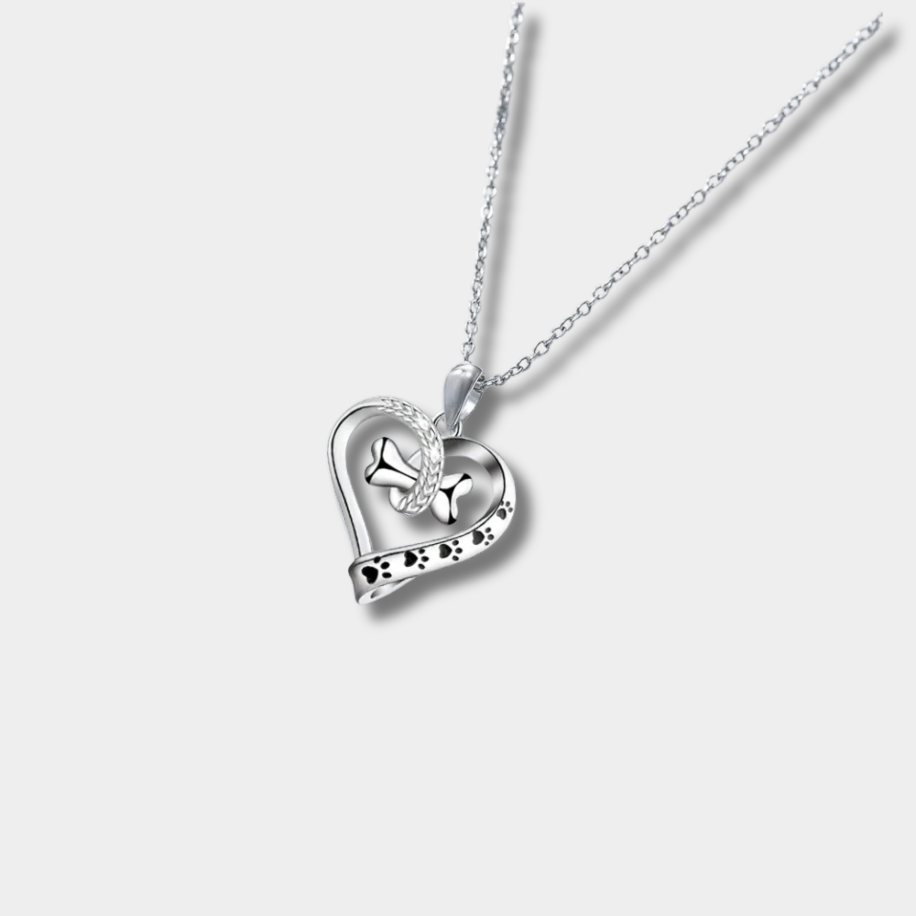 2-Piece Jewelry Set Featuring Paw, Heart, and Bone Charms