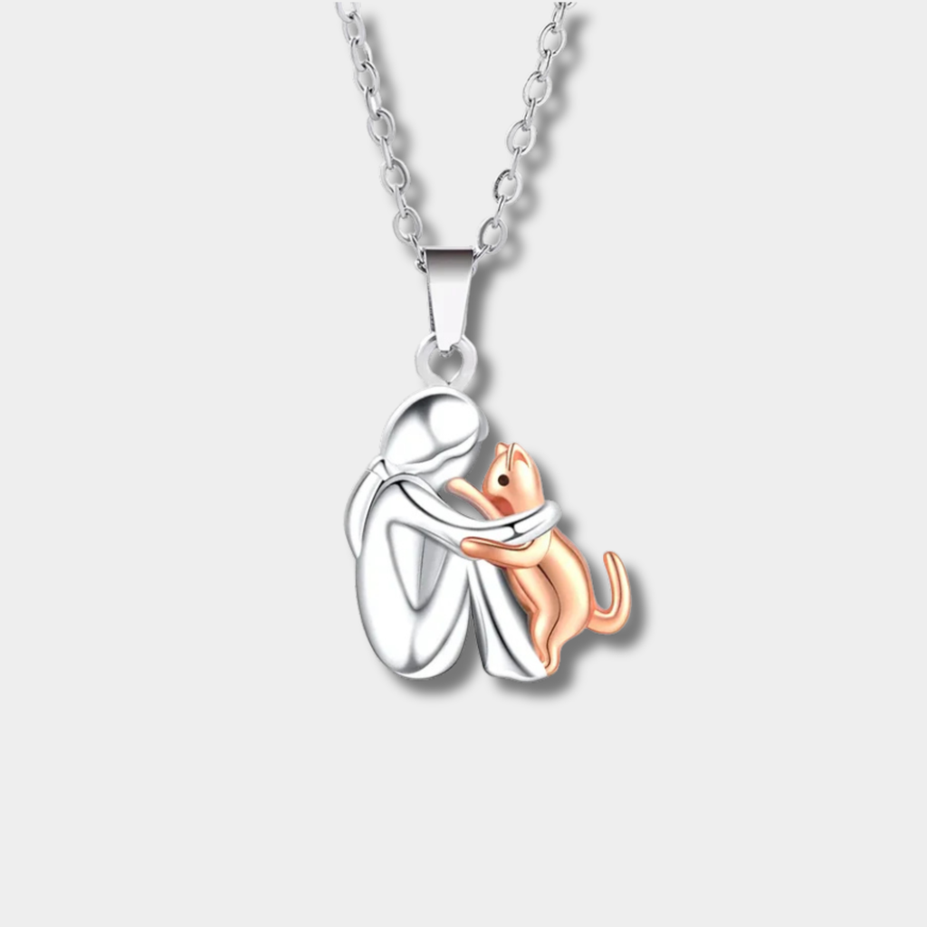 Cat Embrace Pendant Necklace