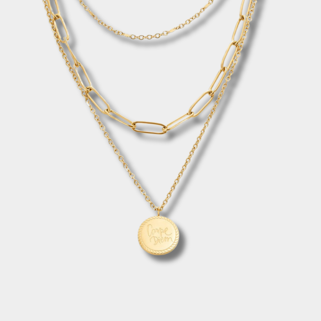 Lea – An Elegant Multi-Layered Gold Necklace with Graceful Cascading Design