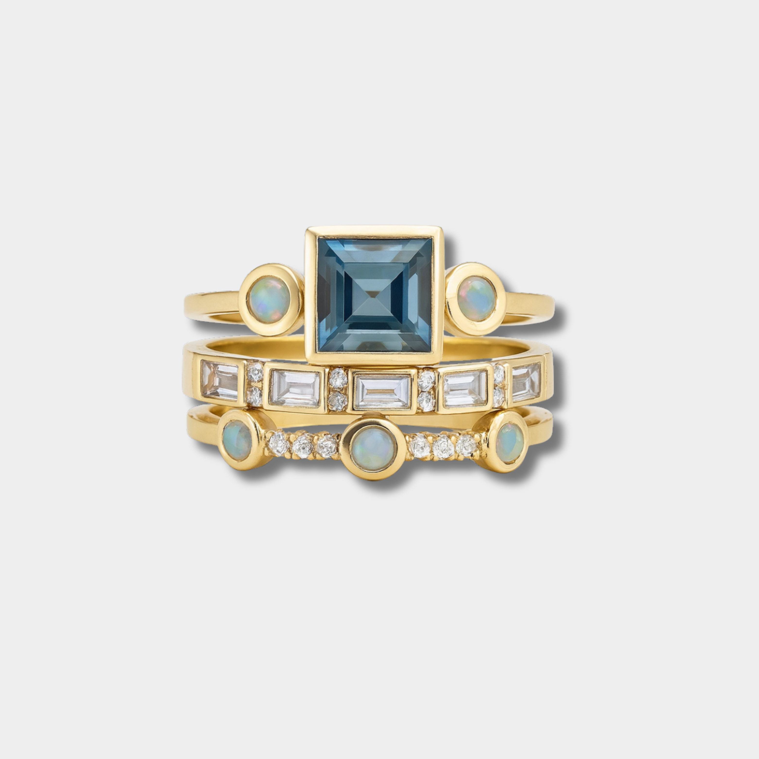 Retro Blue Crystal Ring