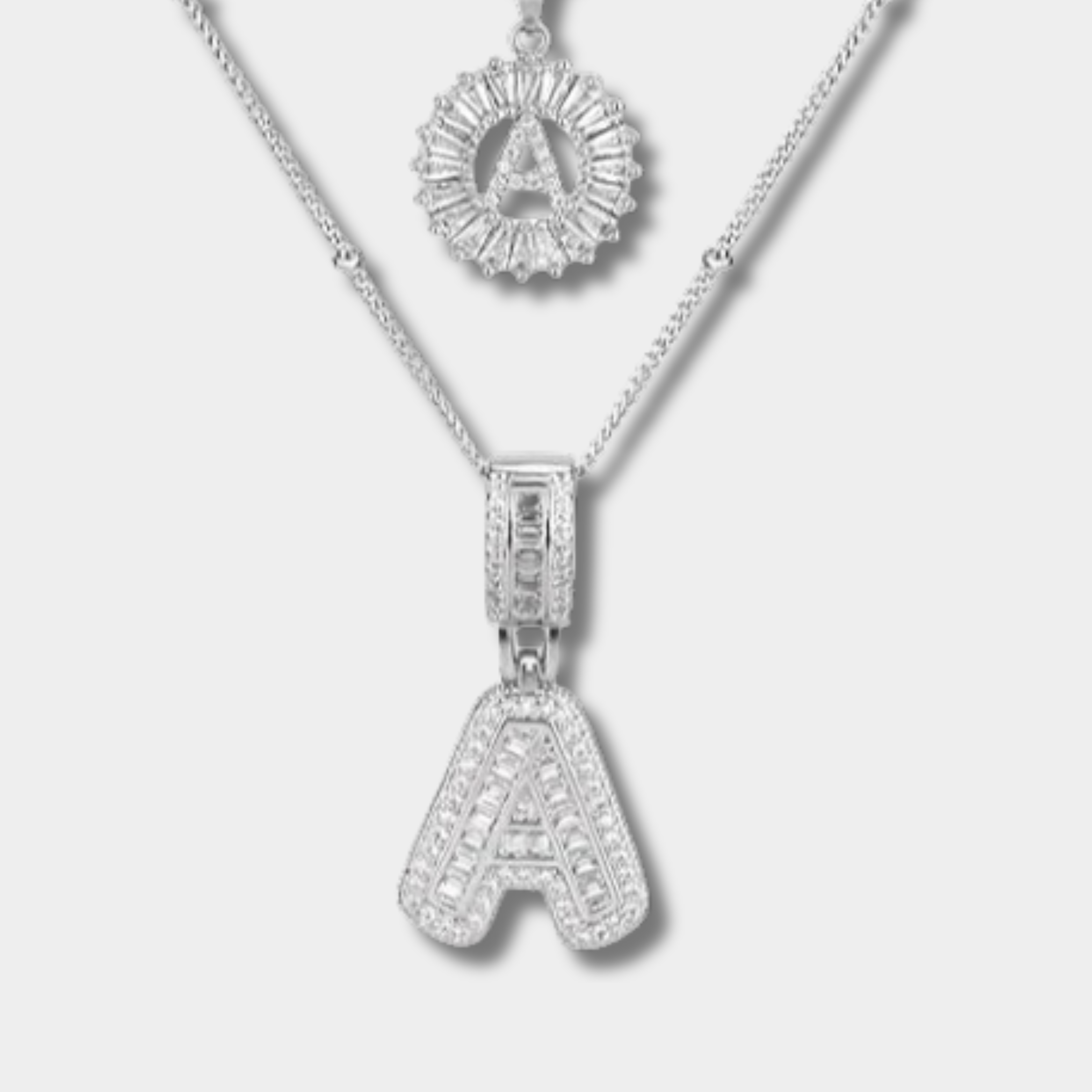 Moissanite Initials Necklace Set