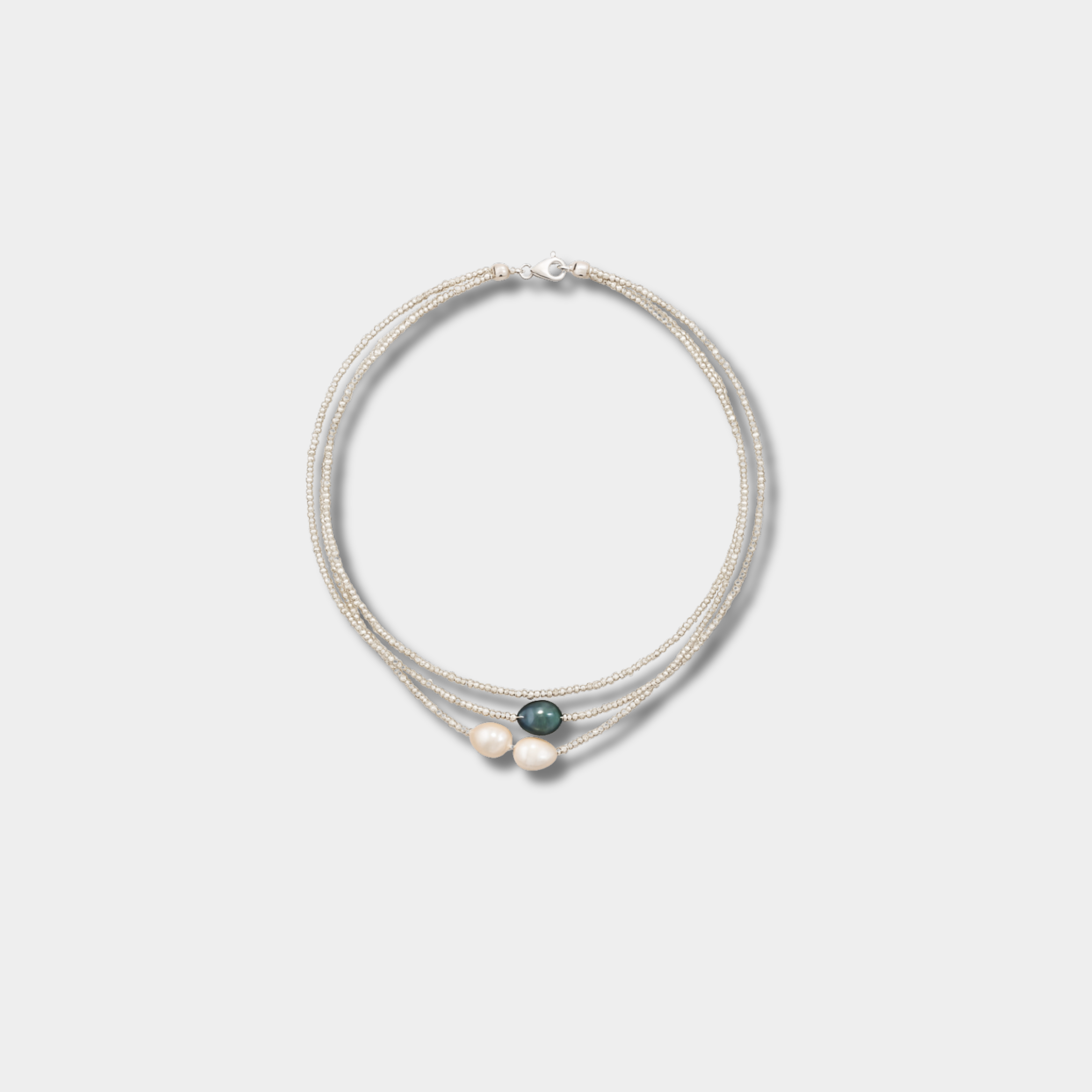 Helene – Elegant Multi-Strand Pearl Necklace in Serene Natural Hues