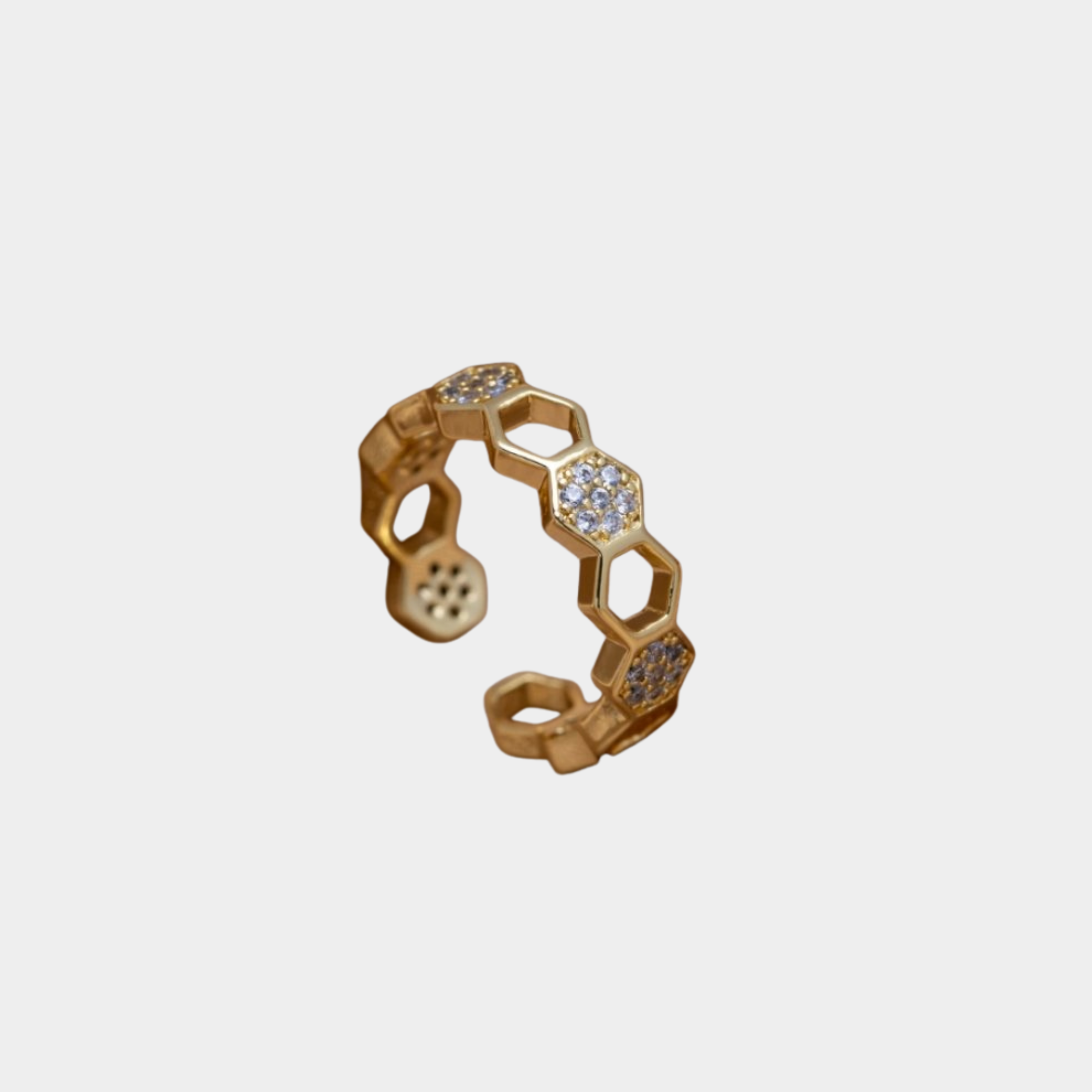 Selina – Crystal-Studded Gold Ring