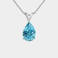 Melina - Silver Necklace Featuring a Light Blue Pendant