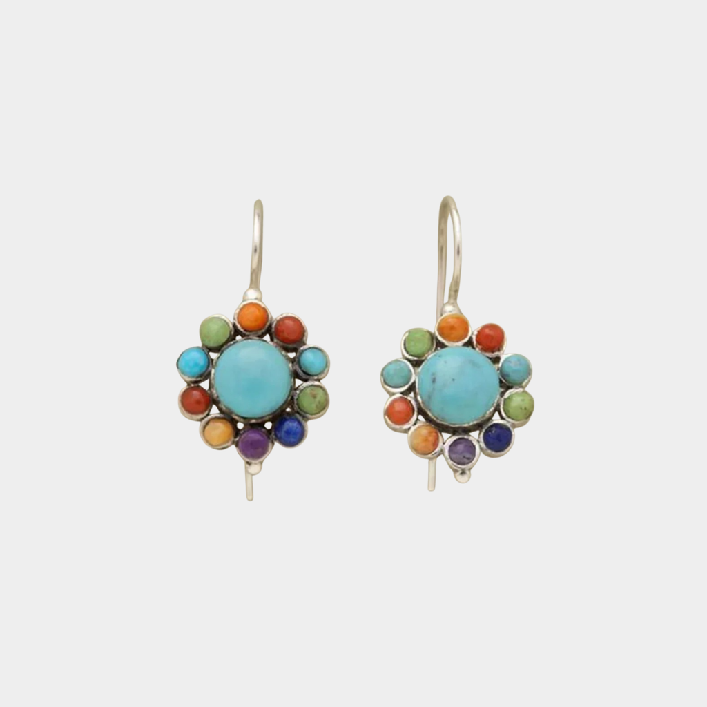 Leonora – Oval Stone Silver Earrings