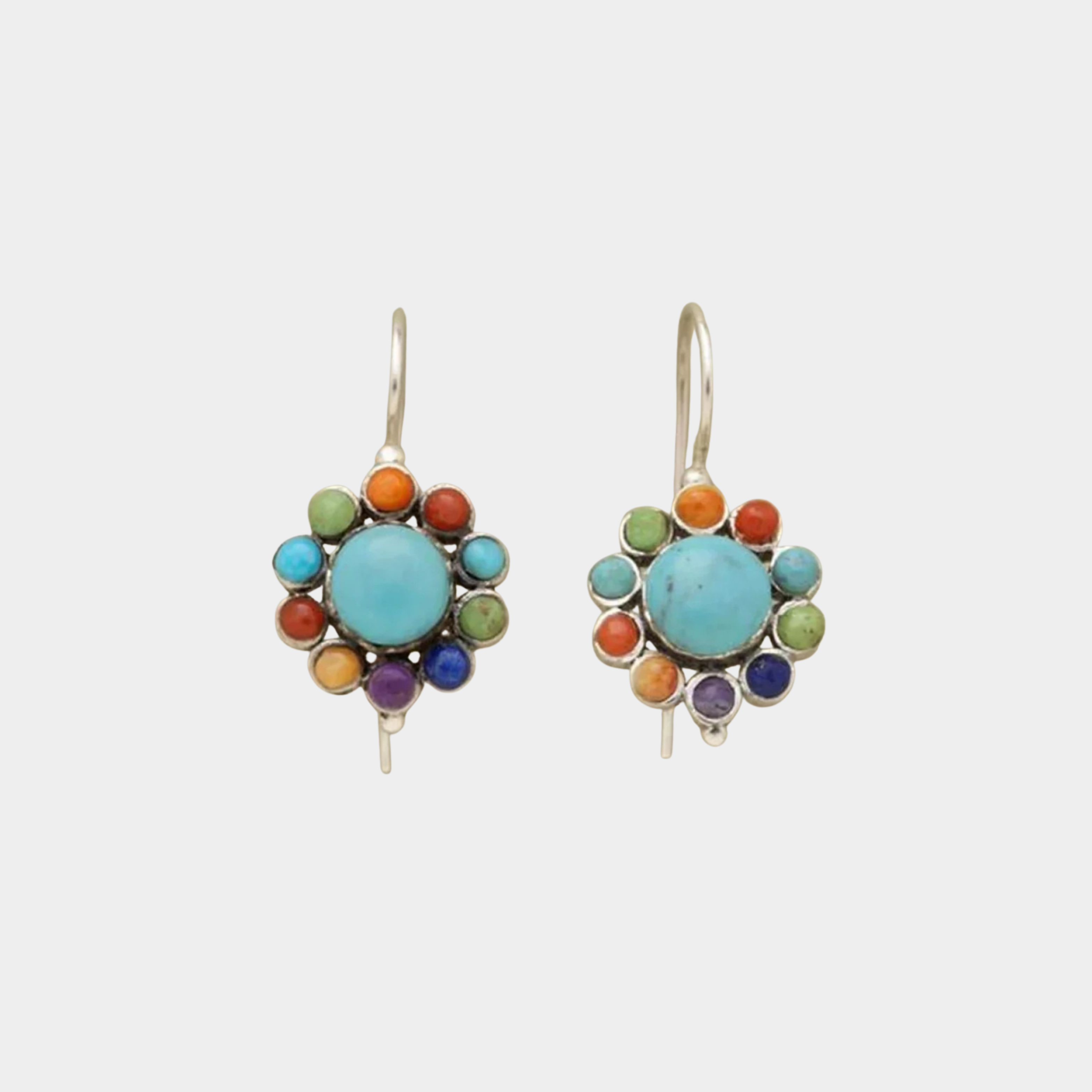 Leonora – Oval Stone Silver Earrings