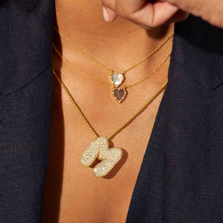 Melanie – Double Heart Gold Necklace