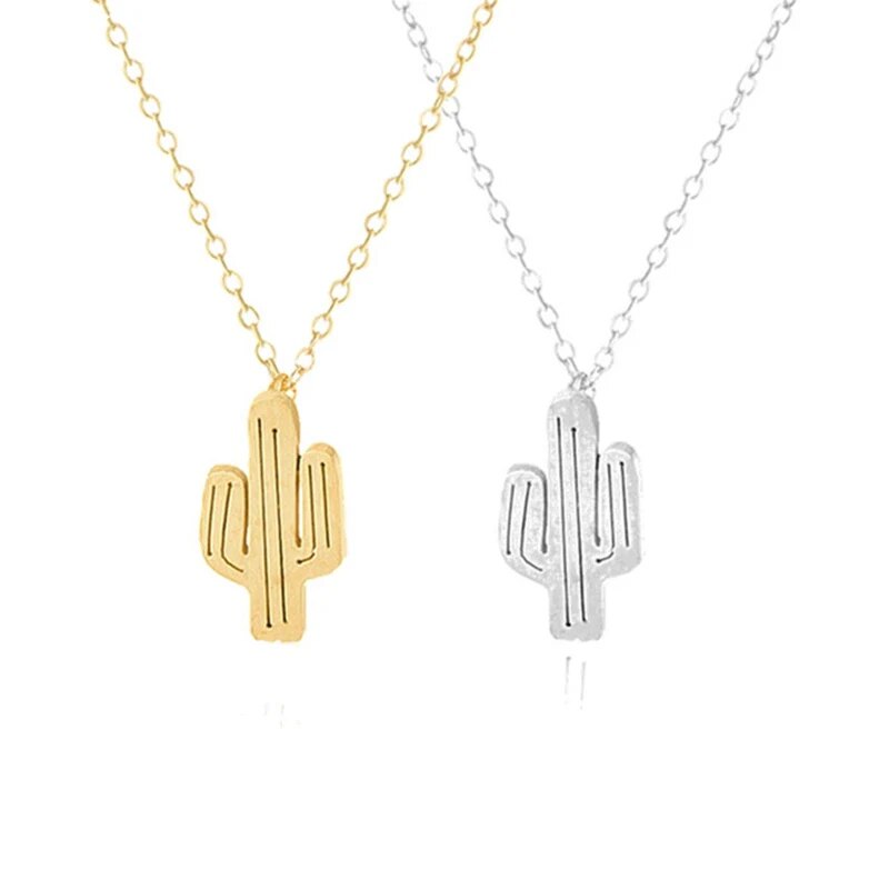 Amira – Gold Necklace Featuring a Cactus-Inspired Pendant