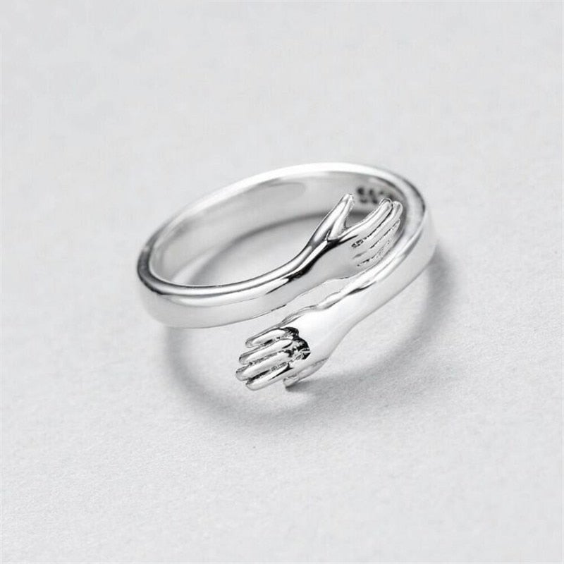 Petra Adjustable Silver Ring - 'Cuddle' Design
