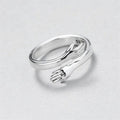 Petra Adjustable Silver Ring - 'Cuddle' Design