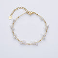 Marlene – Elegant Gold Bracelet Featuring Single Pearl Accents