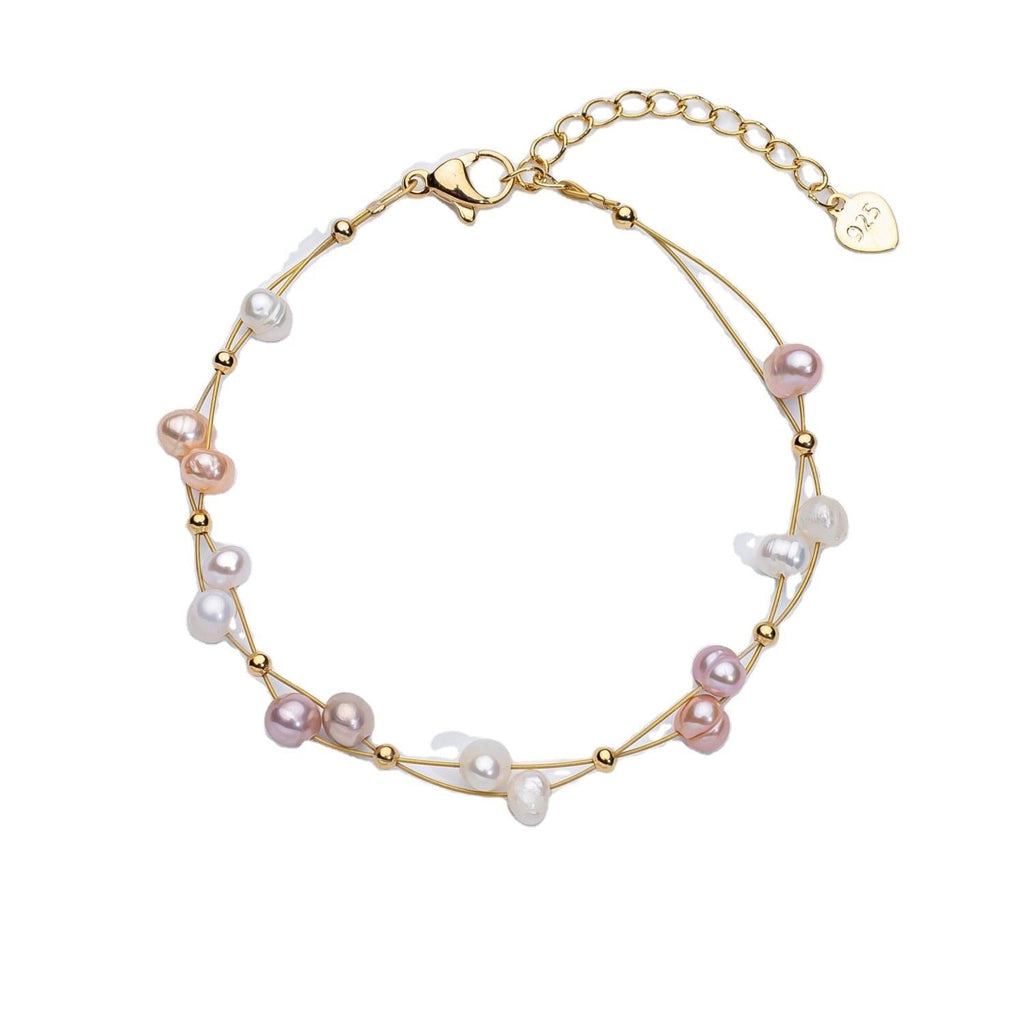 Marlene – Elegant Gold Bracelet Featuring Single Pearl Accents