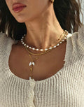 Helena – Double Design Gold Necklace