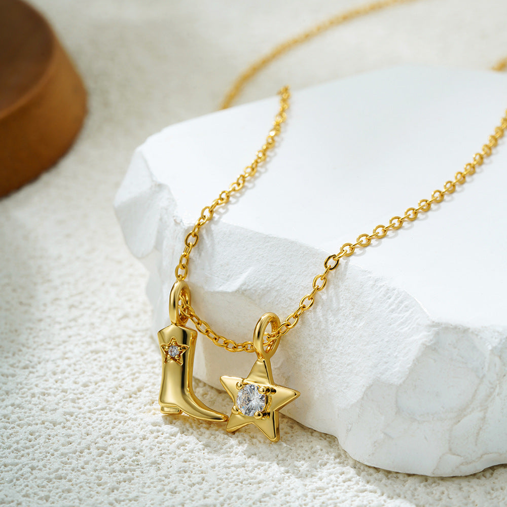 Johana – Elegant Necklace Adorned with Golden Pendants