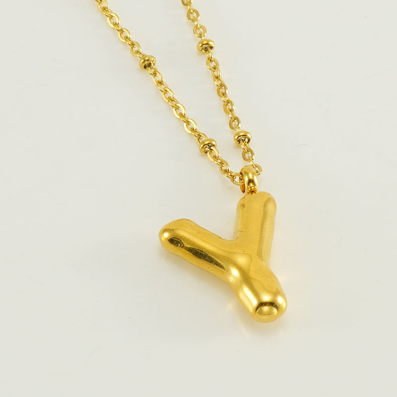 Irena – Gold Initial Charm Necklace