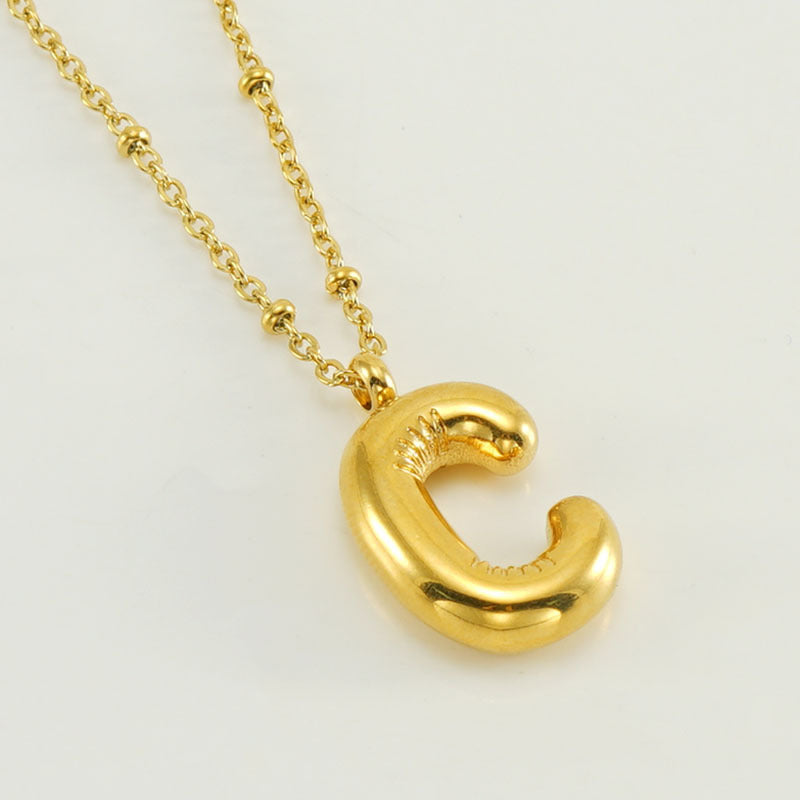 Irena – Gold Initial Charm Necklace