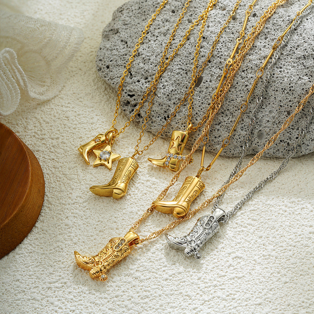 Johana – Elegant Necklace Adorned with Golden Pendants