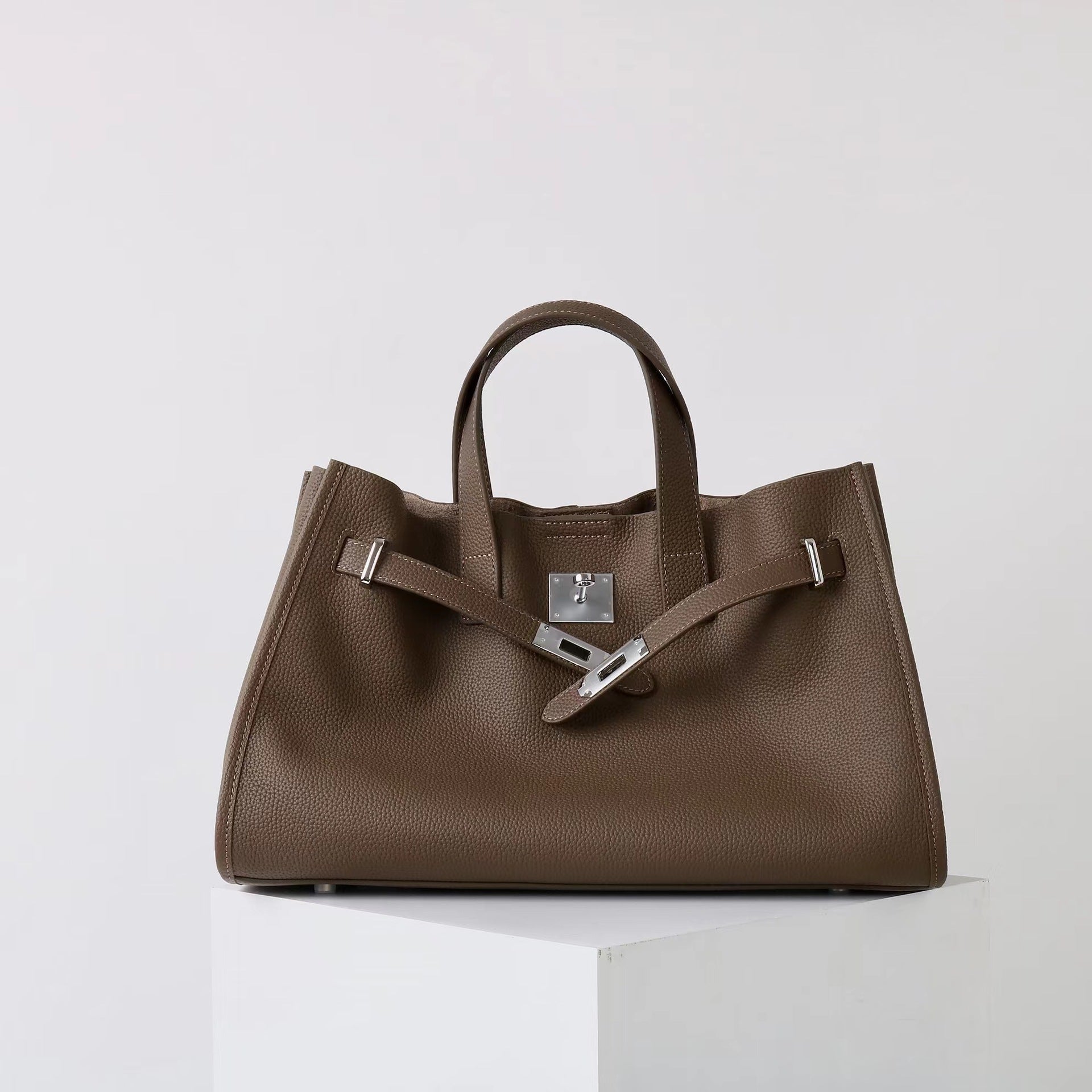 BEVERLEY - Spacious Genuine Cowhide Leather Tote Bag for Work and Travel