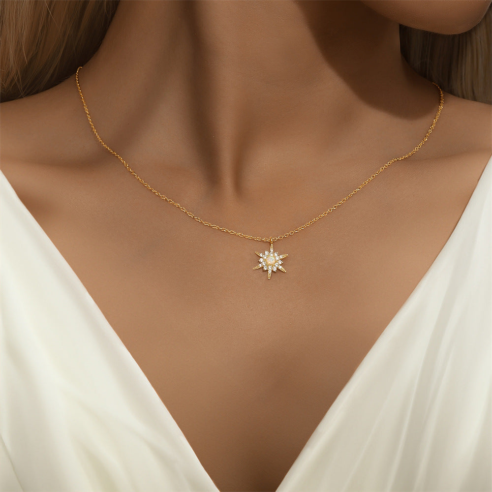 Amélie – Elegant Silver Necklace with Round Pendant