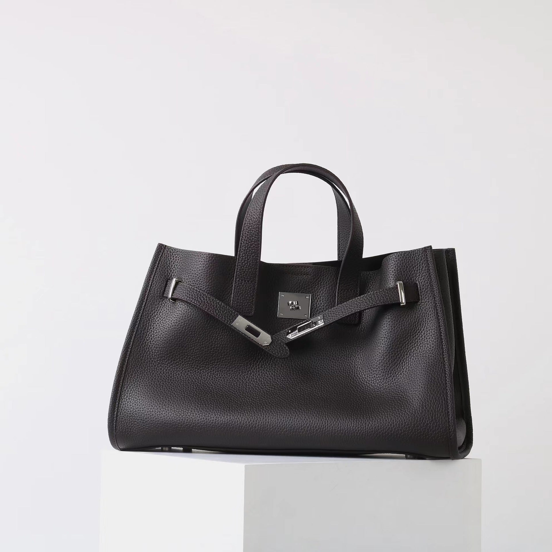 BEVERLEY - Spacious Genuine Cowhide Leather Tote Bag for Work and Travel