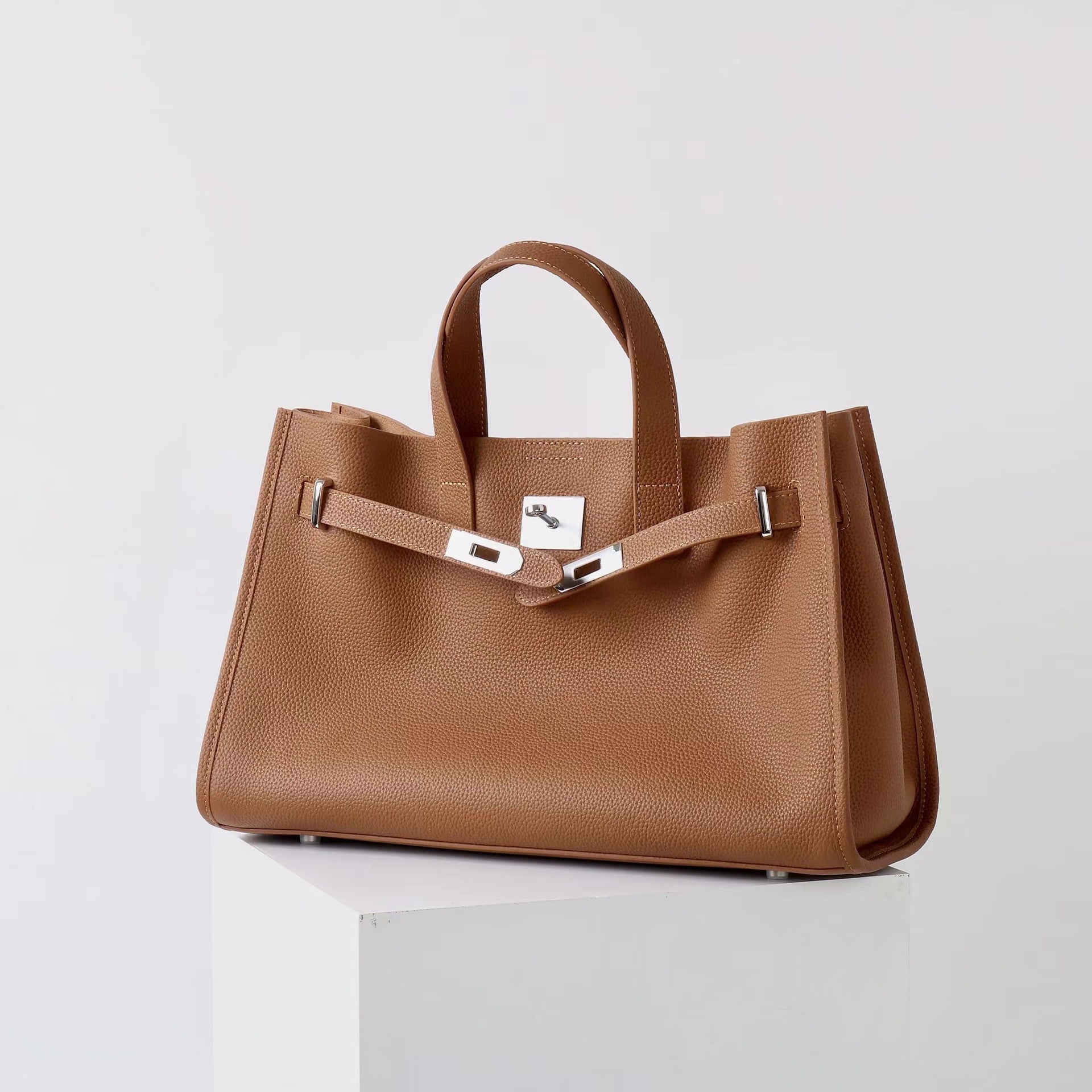 BEVERLEY - Spacious Genuine Cowhide Leather Tote Bag for Work and Travel