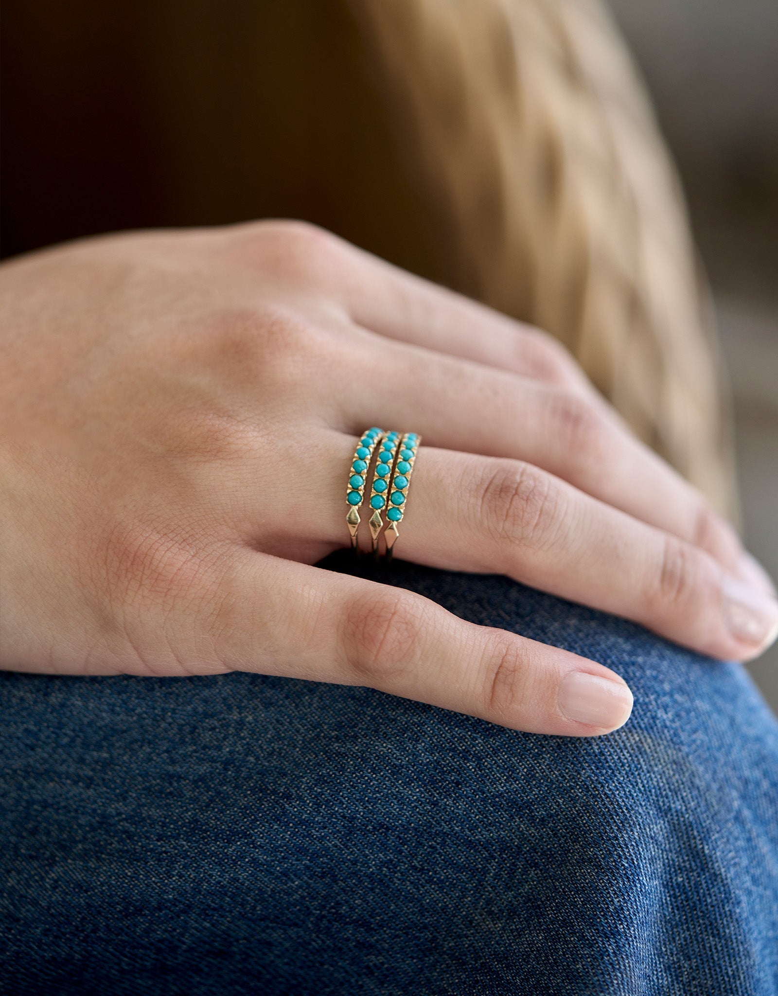 Turquoise Baguette Raki Ring