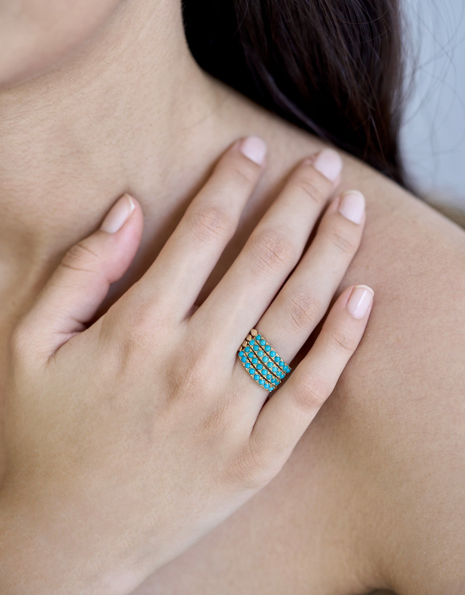 Turquoise Baguette Raki Ring