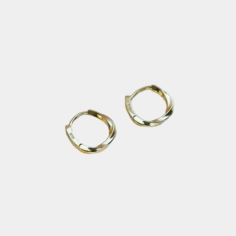 Round Inset Sterling Silver Earrings