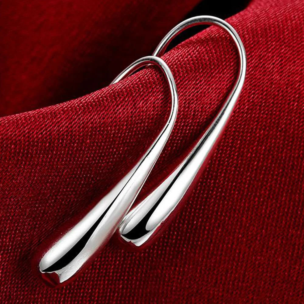 Drop-Shaped Sterling Silver Earrings