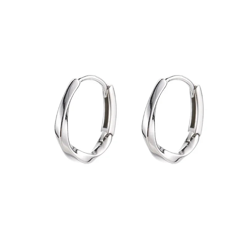 Round Inset Sterling Silver Earrings