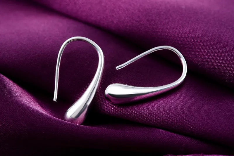 Drop-Shaped Sterling Silver Earrings