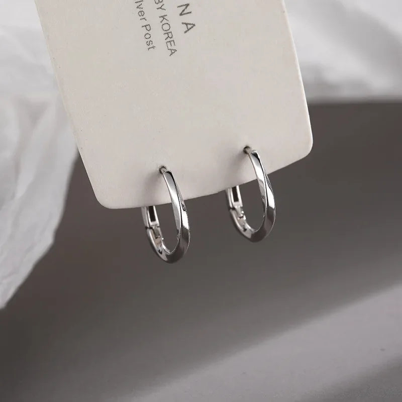 Round Inset Sterling Silver Earrings