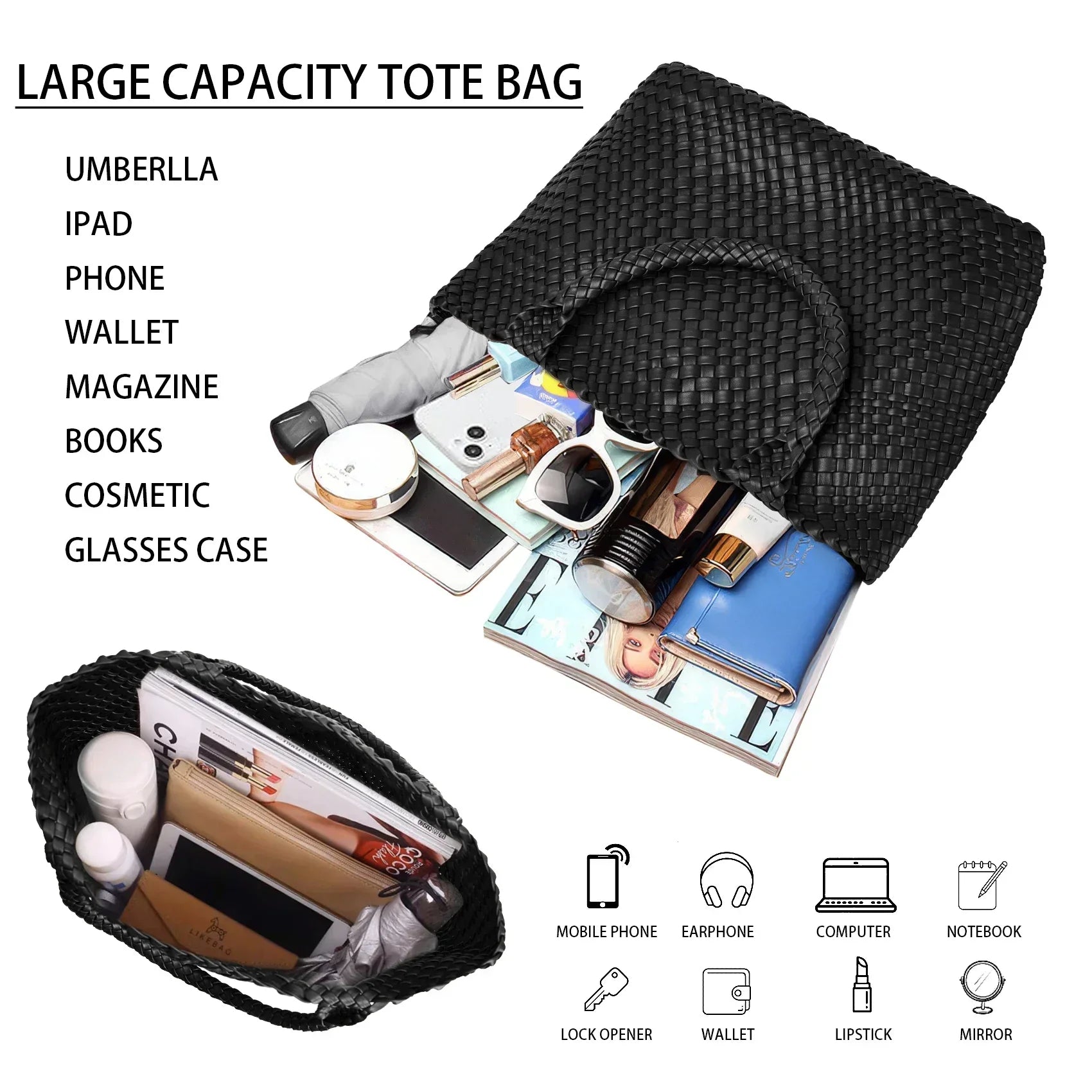 Lana Handwoven Leather Tote