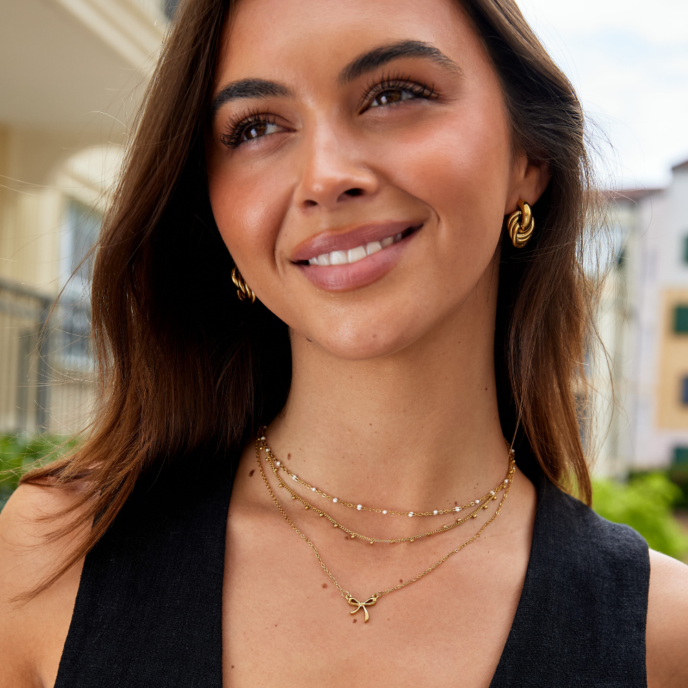 Sabina – Elegant Gold Choker Adorned with Mini Pearls