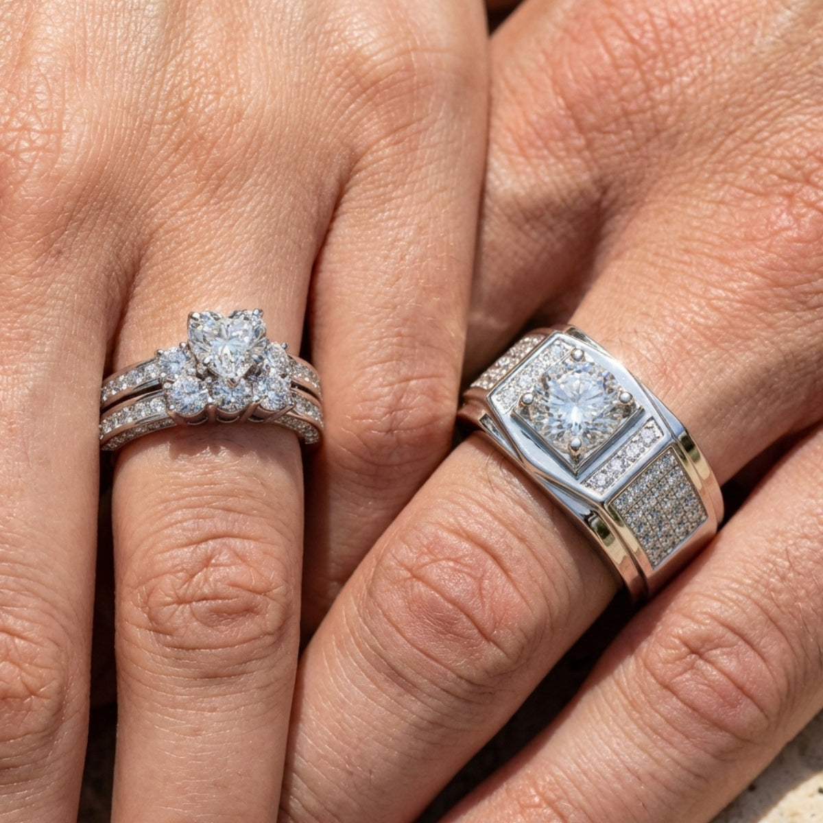 Blossoming Heart Rings