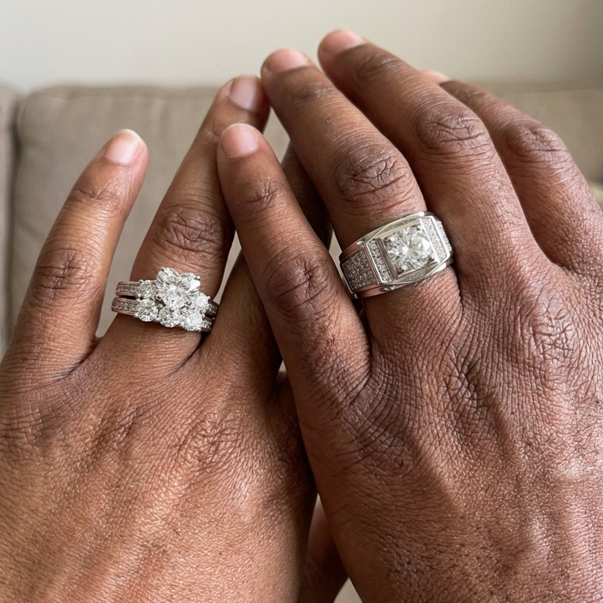 Blossoming Heart Rings