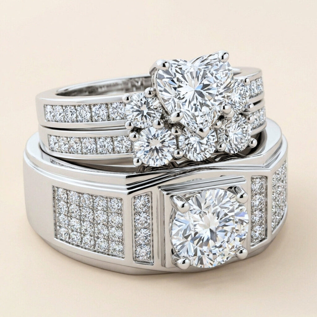 Blossoming Heart Rings