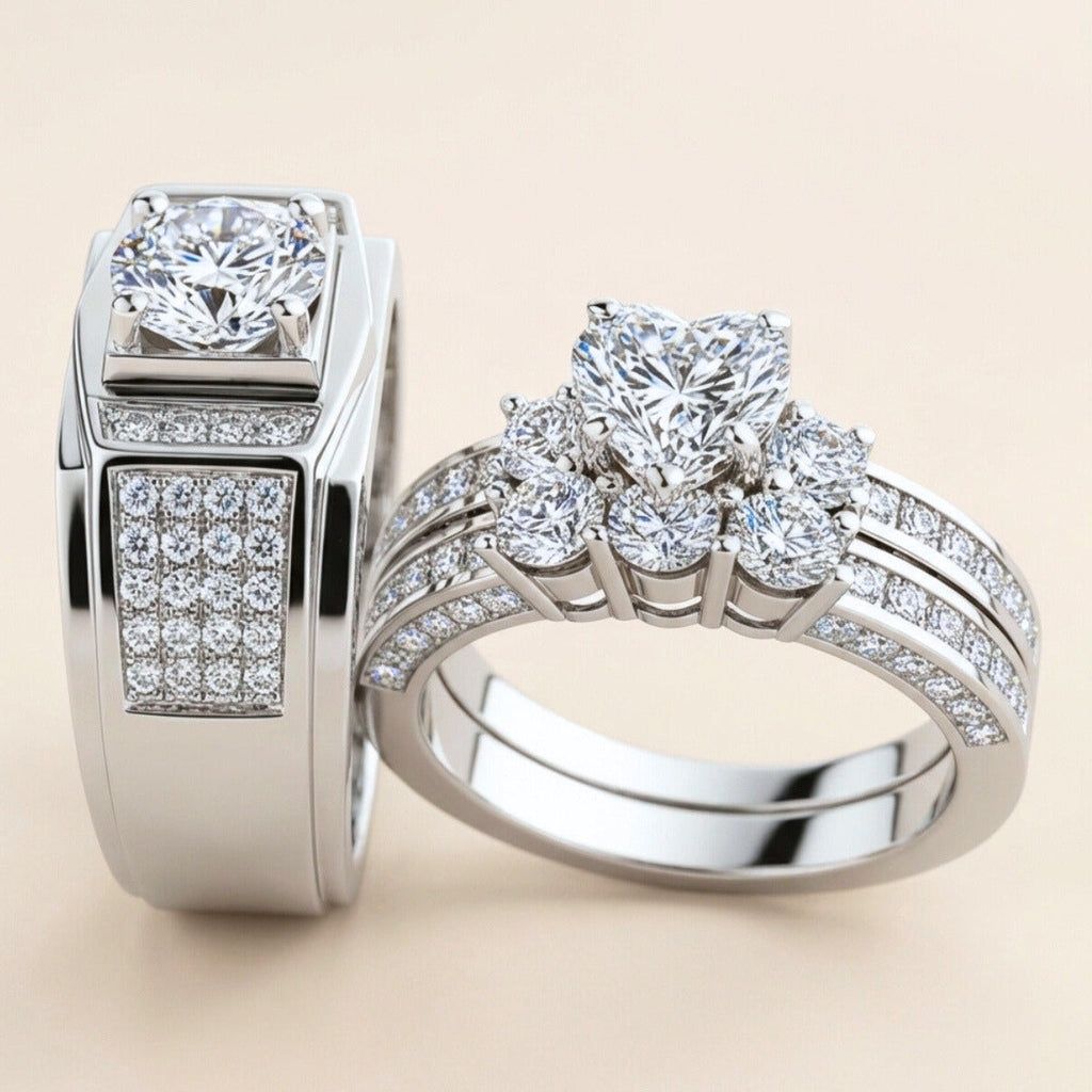 Blossoming Heart Rings