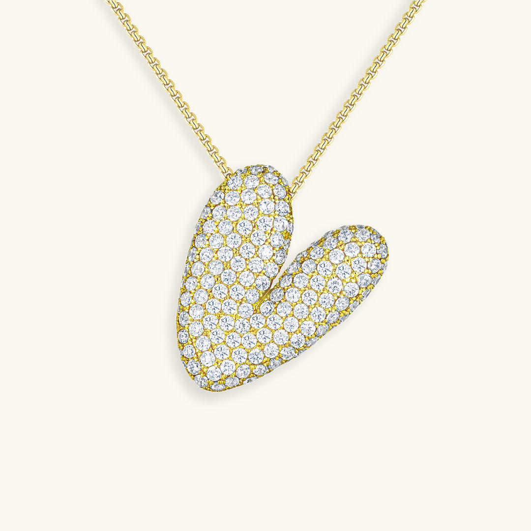 Melanie – Double Heart Gold Necklace