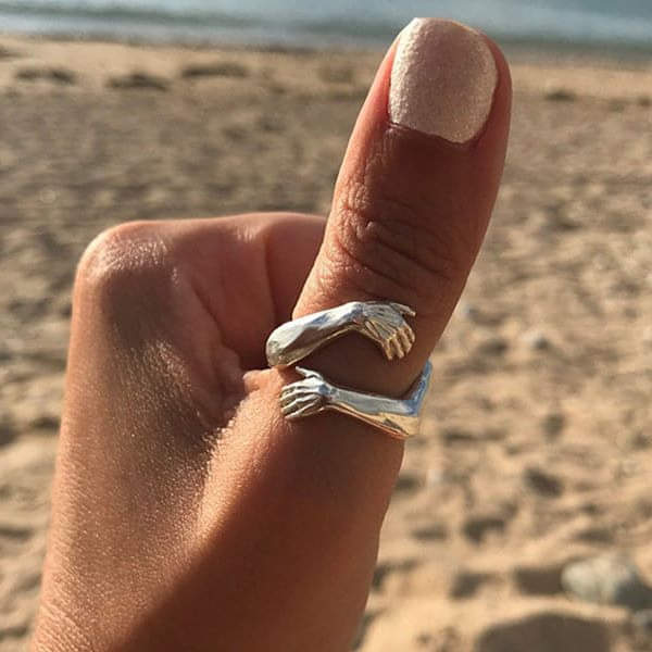 Petra Adjustable Silver Ring - 'Cuddle' Design