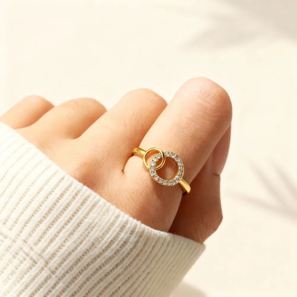 Forever Connected Gold Ring for My Sister